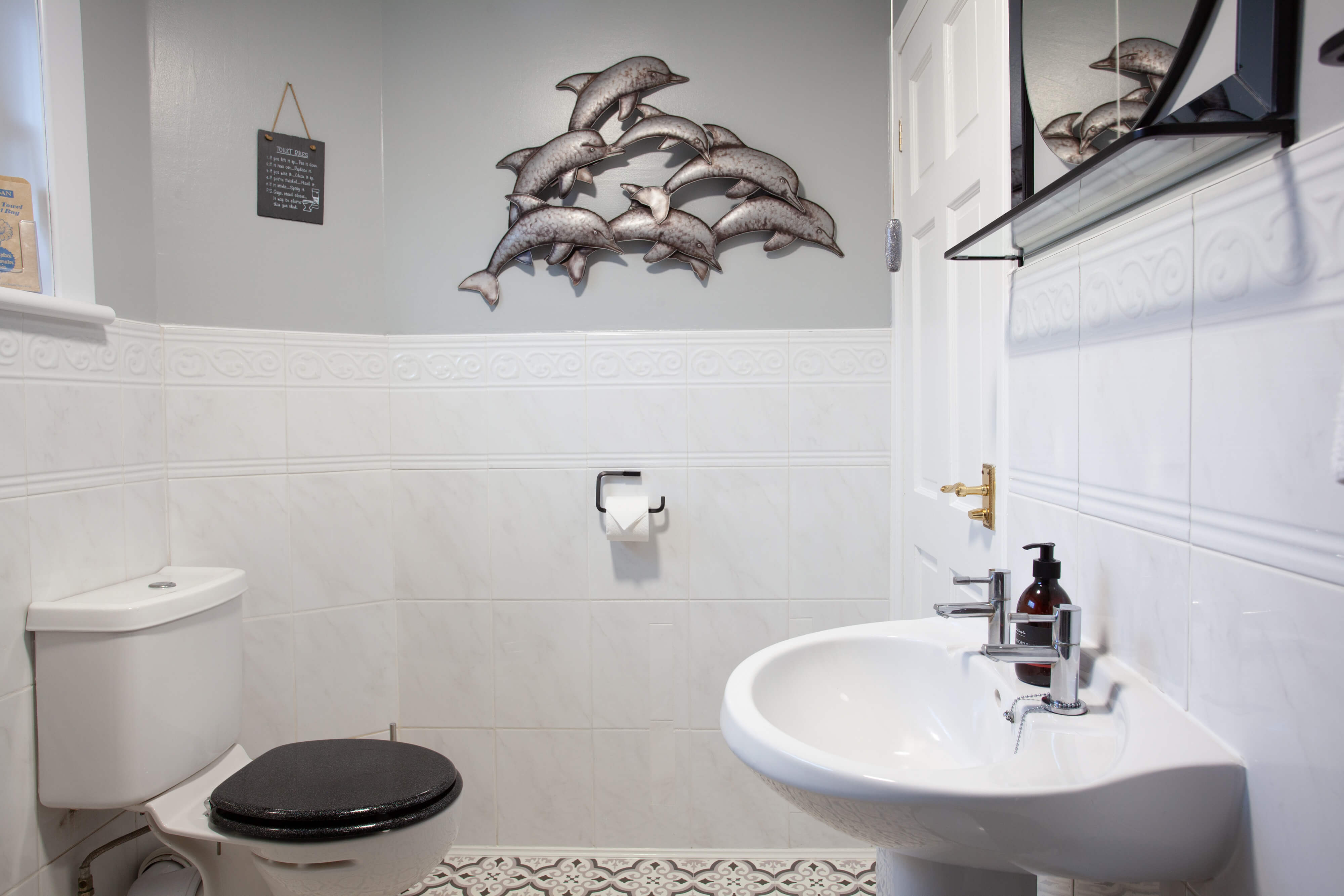The bathroom entrance area